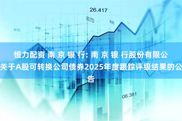 恒力配资 南 京 银 行: 南 京 银 行股份有限公司关于A股可转换公司债券2025年度跟踪评级结果的公告