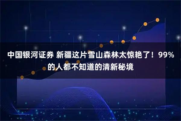中国银河证券 新疆这片雪山森林太惊艳了!99%的人都不知道的清新秘境