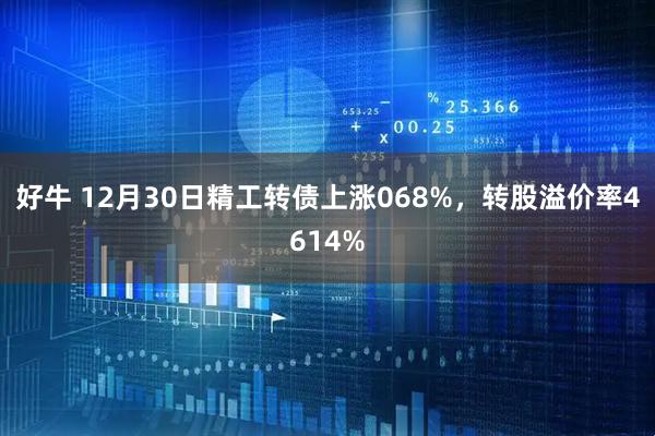好牛 12月30日精工转债上涨068%，转股溢价率4614%